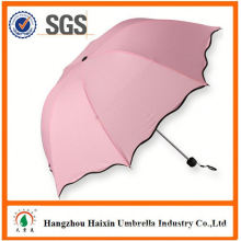 OEM/ODM Factory Wholesale Parasol Print Logo 21 inch 3 fold manual open umbrella